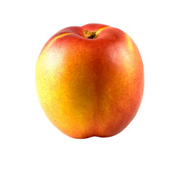 A fresh ripe Nectarine on a white background