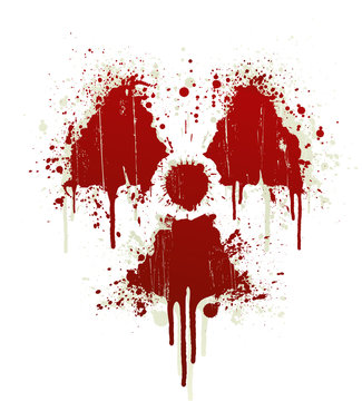Radioactive symbol blood splatter