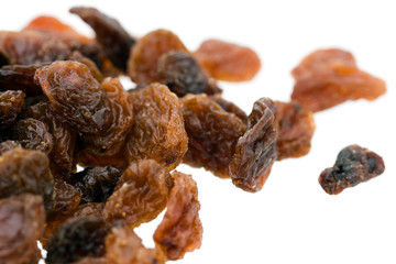 raisins on white background