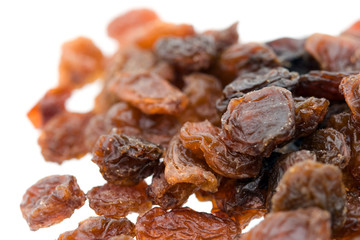 raisins on white background