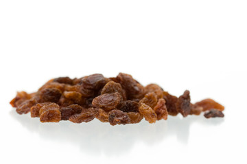 raisins on white background