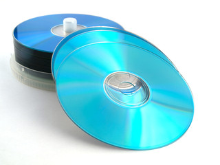 CDs DVDs on White Background