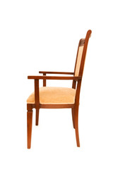 Wooden arm chair isolated on the white