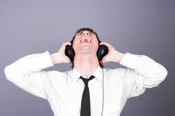 screaming businessman