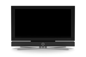 lcd tv with blank screen isolated on white