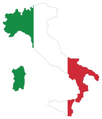 carte et drapeau italie