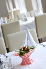 table setting in the restaurant