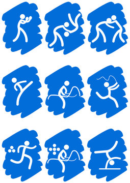 Pictogrammes des jeux olympiques d'été peinture bleu(partie 2)