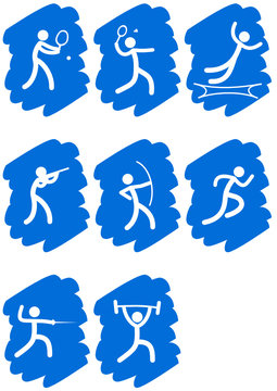 Pictogrammes des jeux olympiques d'été peinture bleu(partie 4)