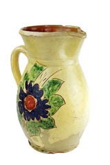 Ceramic pot with flower painting