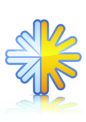 Symbole de la climatisation (métal reflet)