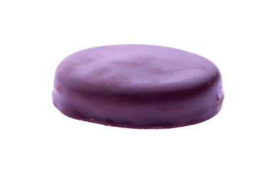 chocolate marzipan sweet isolated on white