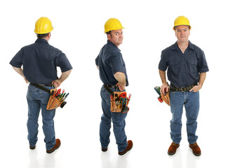 Construction Worker Three Views