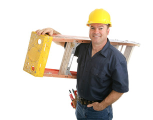 Construction Worker with Ladder