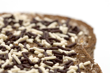 whole wheat bread with chocolate sprinkles - Close-up