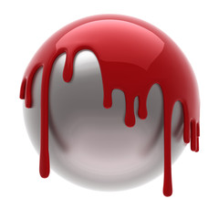 red poured ball  