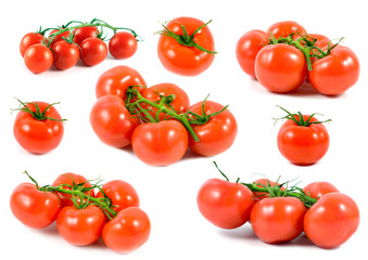 Fresh tomatoes  isolated on a white background.