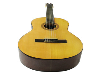 acoustic classic guitar instrument isolated on white background