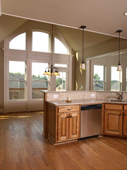 Luxury Model Home Maple Kitchen with window 3