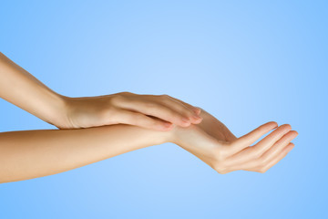 Fototapeta na wymiar slim female hand