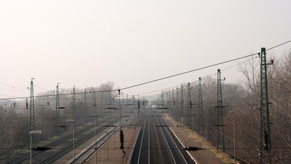 Railway track leading into the distance