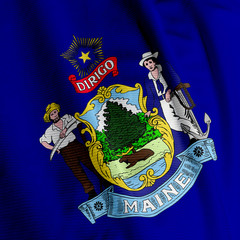 Fototapeta na wymiar Maine Flag Closeup