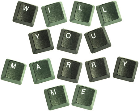 Keyboard keys spelling out the words &ldquo;Will You Marry Me"