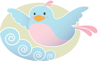 Blue Purple Bird Flying