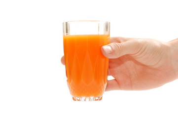 Hand with fruit juice