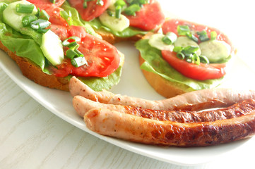 Plate with sandwiches