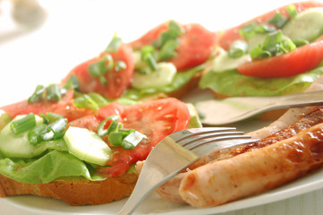 Plate with sandwiches