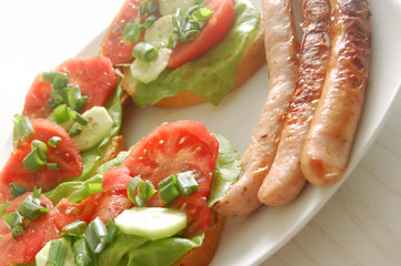 Plate with sandwiches