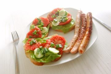 Plate with sandwiches