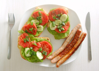 Plate with sandwiches
