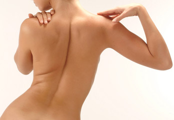 Fototapeta premium nude of a young woman over white