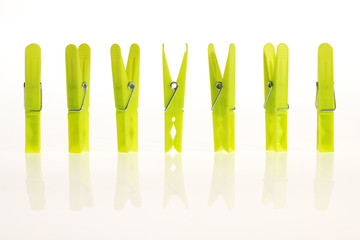 green clothes pins