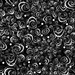 Seamless black and white ornament vector pattern