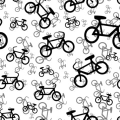 Seamless bicycle black pattern