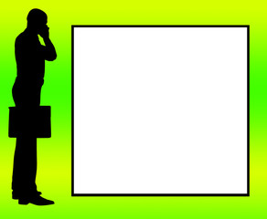 Blank Area Business Man Outline 5