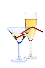 Champagne and martini glasses
