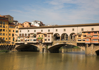 Fototapeta na wymiar The Ponte Vecchio Bridge in Florence