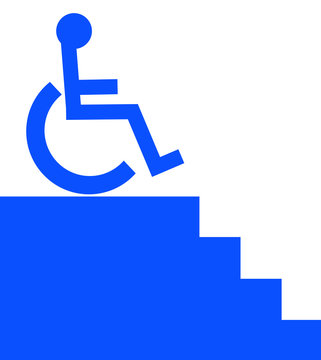 handicap person unable to access the stairway