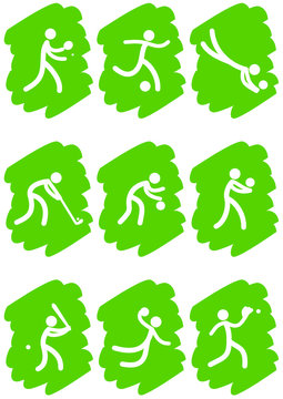 Pictogrammes des jeux olympiques d'été peinture verte(partie 3)