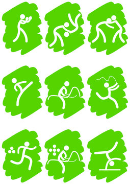 Pictogrammes des jeux olympiques d'été peinture verte(partie 2)