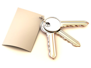 Three keys with note