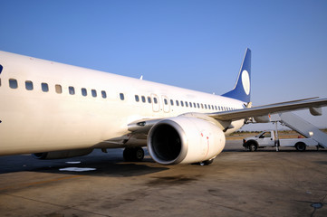 Airplane in airport of Ercan, Cyprus