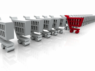 Shopping Cart concetto di competizione