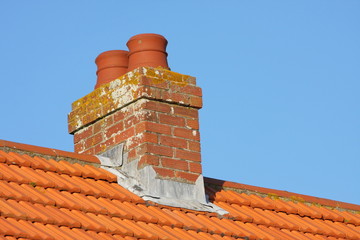 Rooftop Brick Chimney Stack