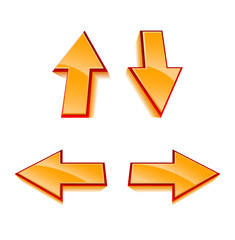 Set of 4 vector glossy arrows