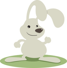 Fototapeta premium Grey Rabbit with smiling face
